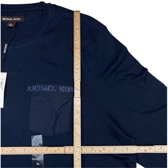 New Michael Kors Men US XL Navy Blue Sweatshirt Crew Neck Pullover Long Sleeve - Picture 5 of 8